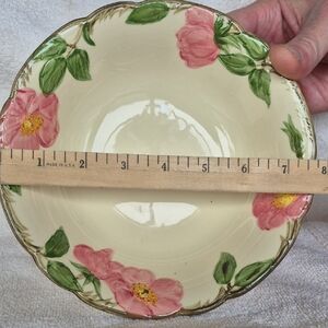 Franciscan Desert Rose Cream and Pink Floral Vegetable Bowl